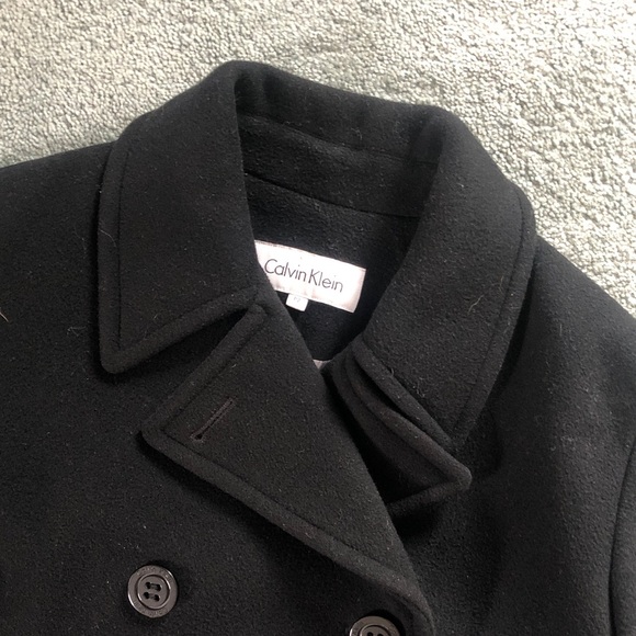 Calvin Klein Elegant Black Pea Coat - Picture 4 of 7